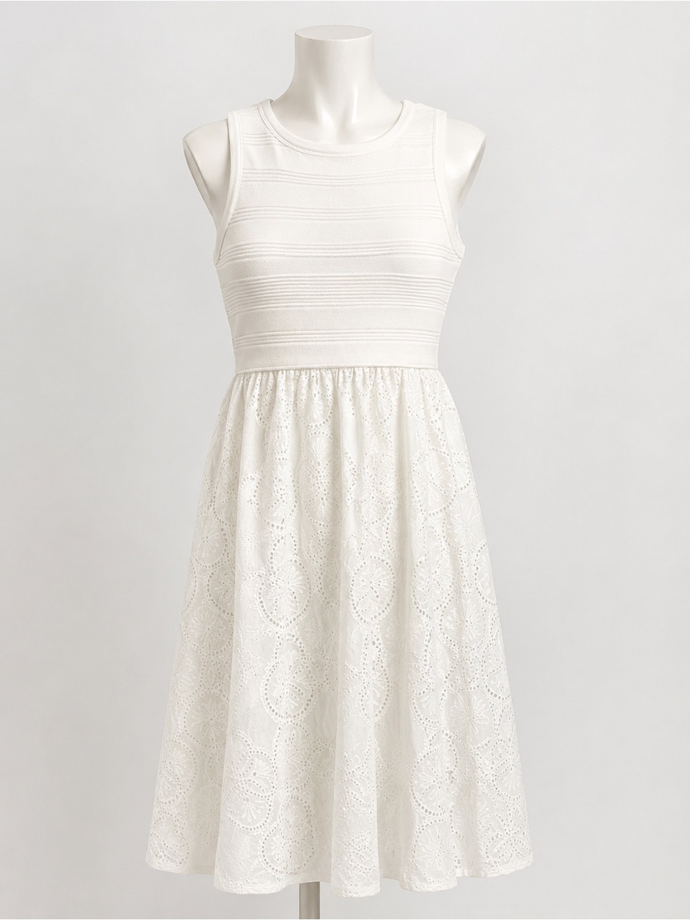 Milly White Textured Sleeveless Knit Top